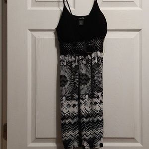 Black and print dress